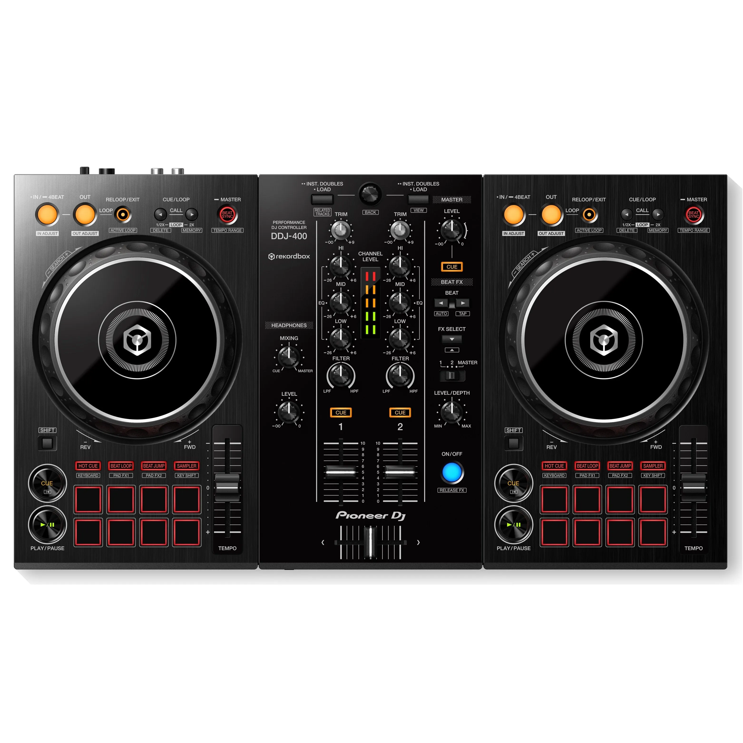Pioneer DDJ-400 DJ controller for Rekordbox dj & DJC-B1 Soft Case Bundle