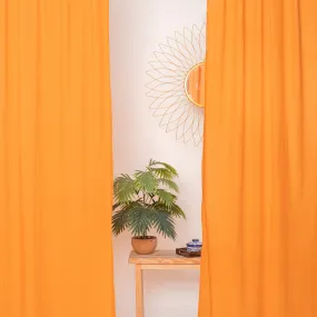 Premium Cotton Orange Sheer Best Curtains Set