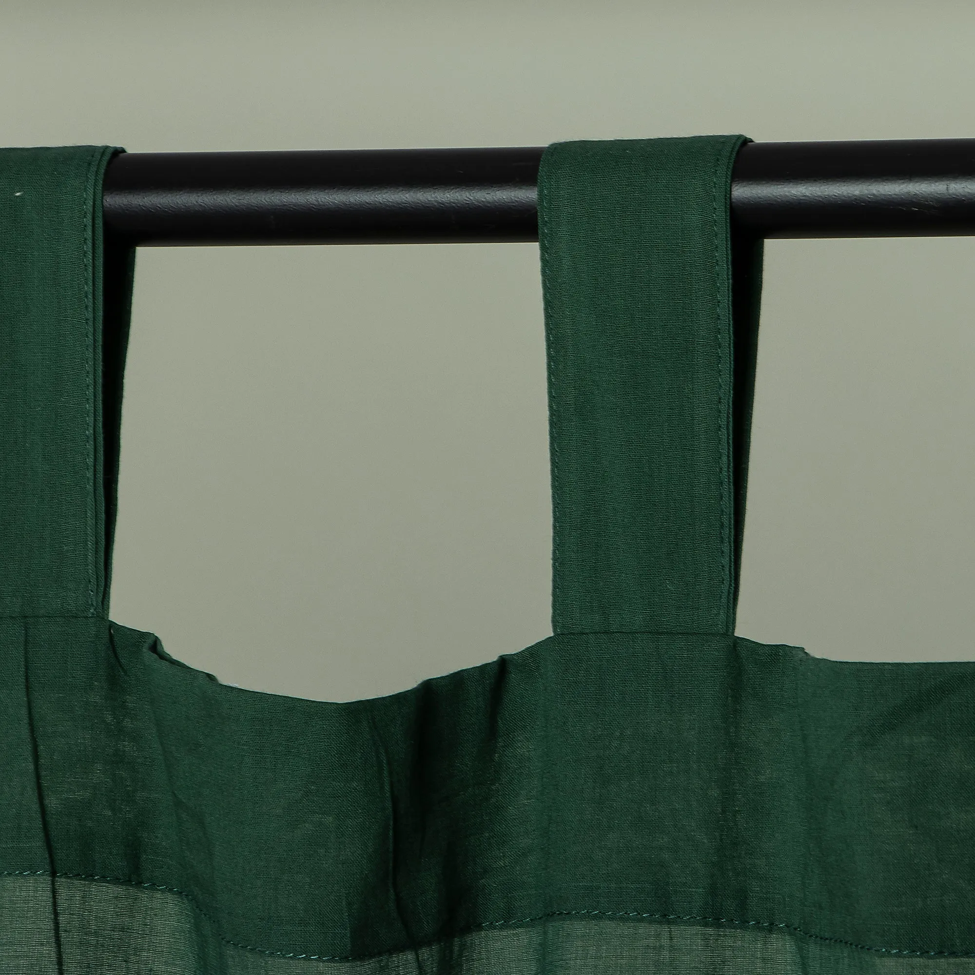 Premium Emerald Green Cotton Curtain Set