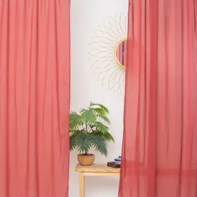 Premium Maroon Cotton Sheer Beautiful Curtain Set
