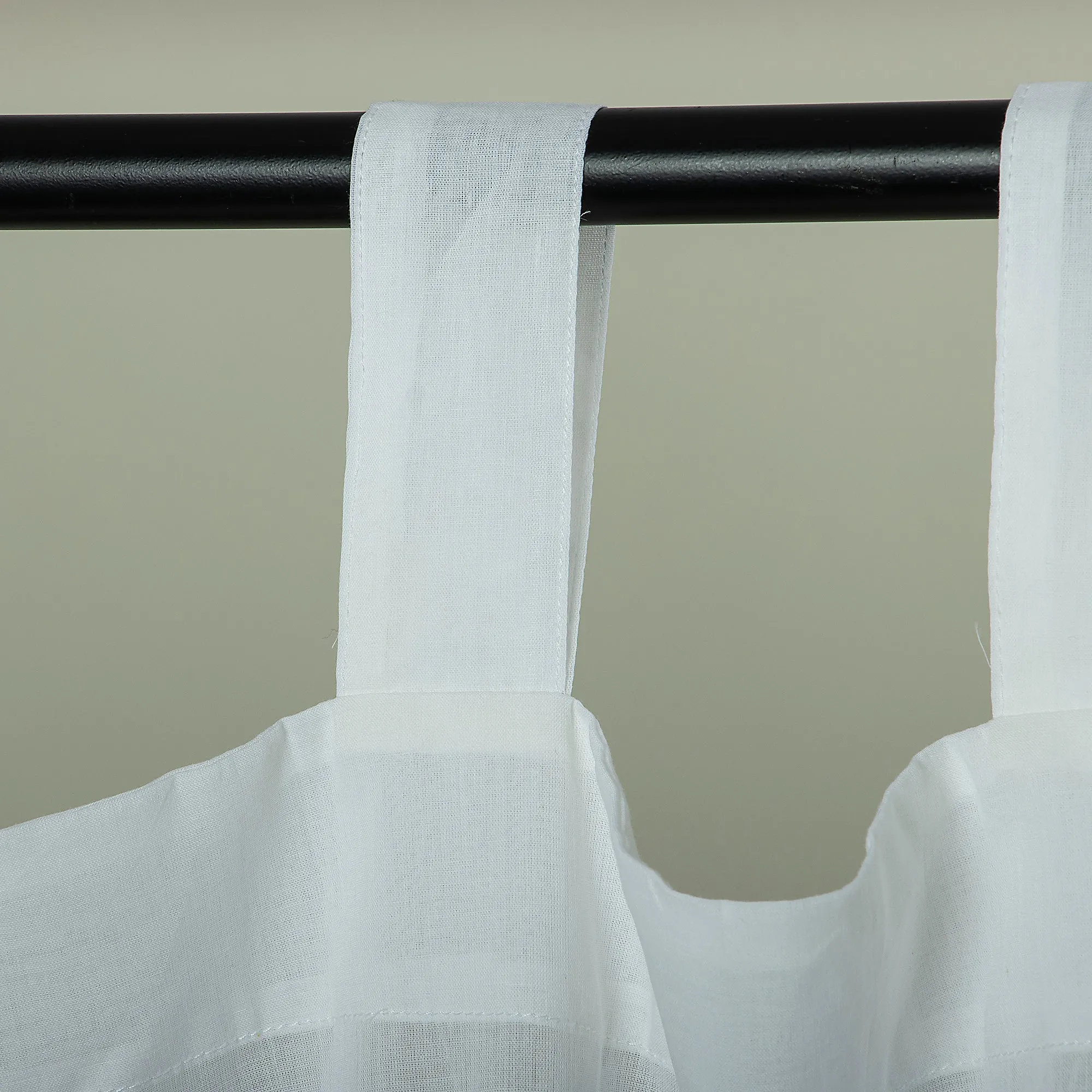 Premium White Solid Hand Block Print Curtains For Home Set