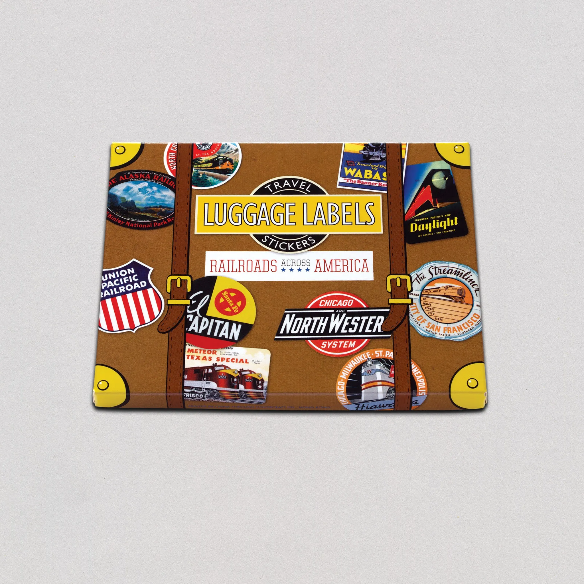 Railroads Across America - Travel Label Sticker Box