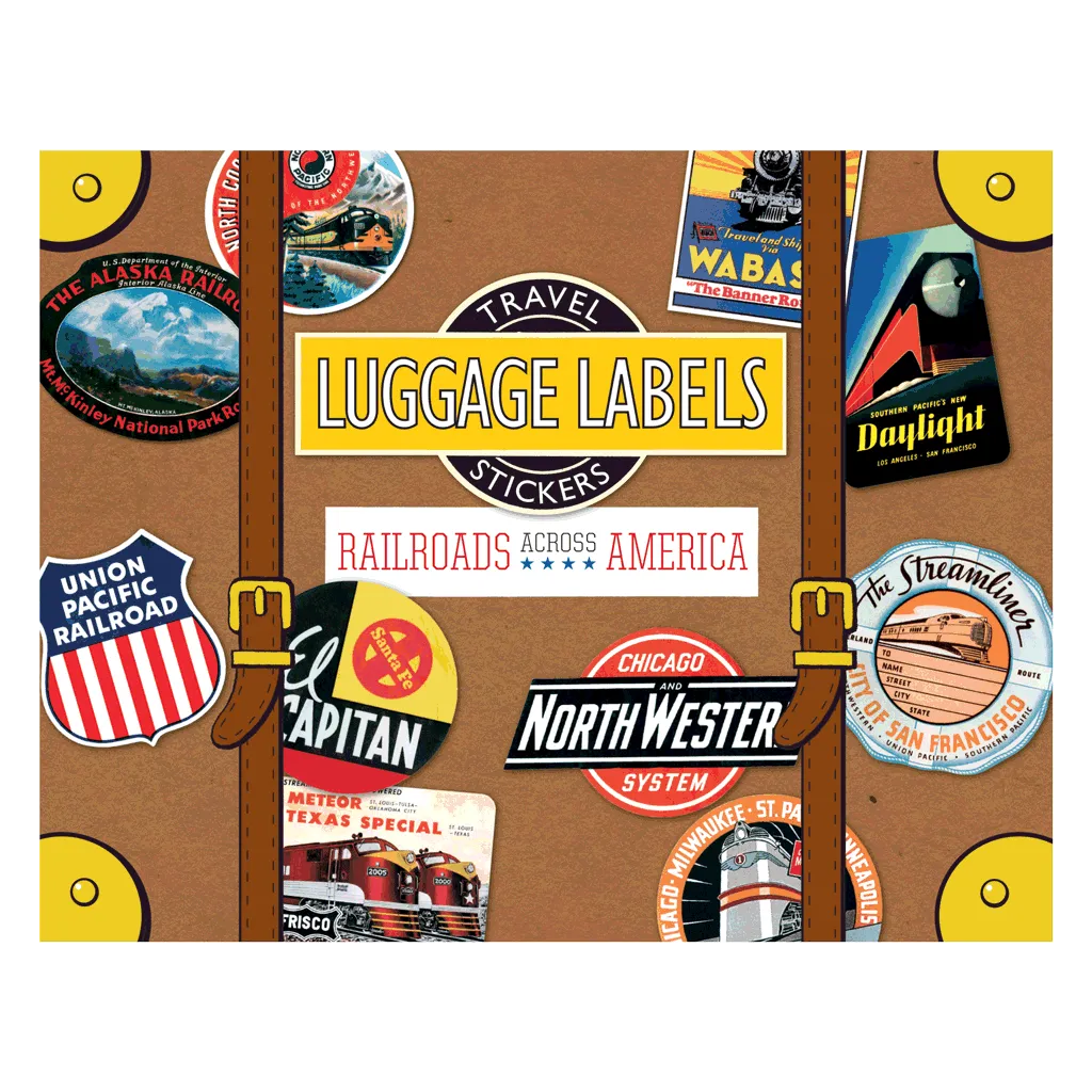 Railroads Across America - Travel Label Sticker Box