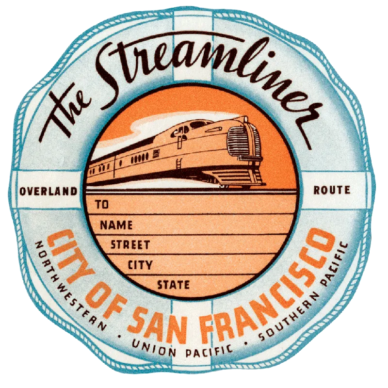 Railroads Across America - Travel Label Sticker Box