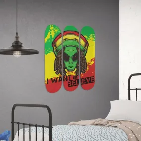 Reggae Alien Skateboard Wall Art