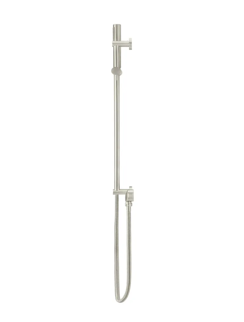 Round Hand Shower on Rail Column - PVD Brushed Nickel