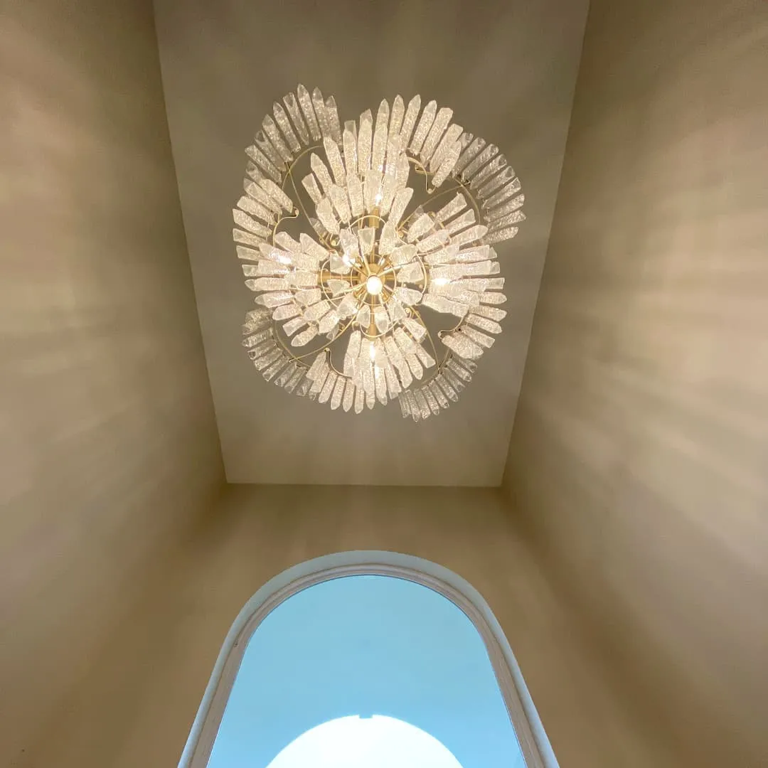 Rylight Spiral Crystal Waterfall Chandelier