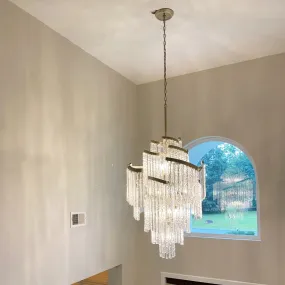 Rylight Spiral Crystal Waterfall Chandelier