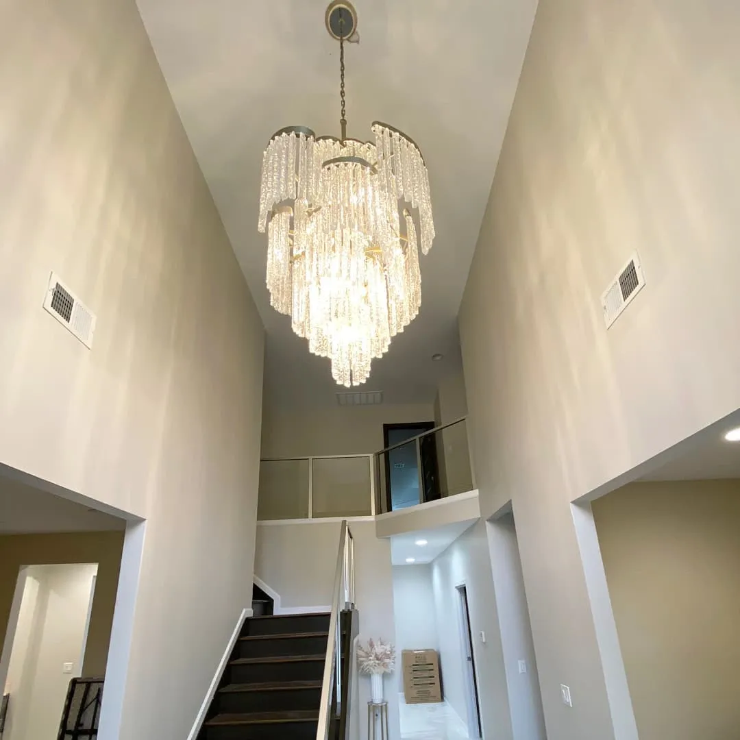 Rylight Spiral Crystal Waterfall Chandelier
