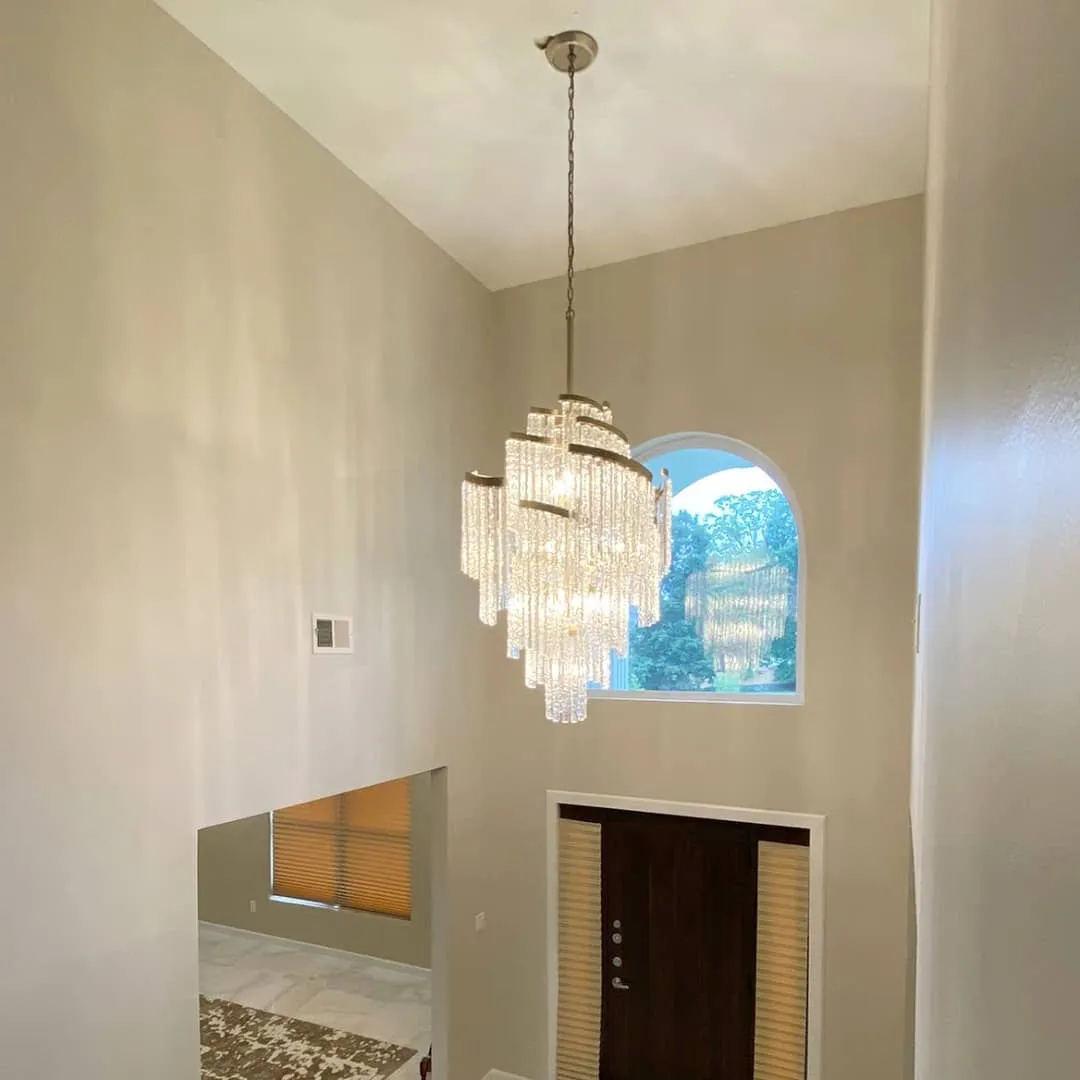 Rylight Spiral Crystal Waterfall Chandelier