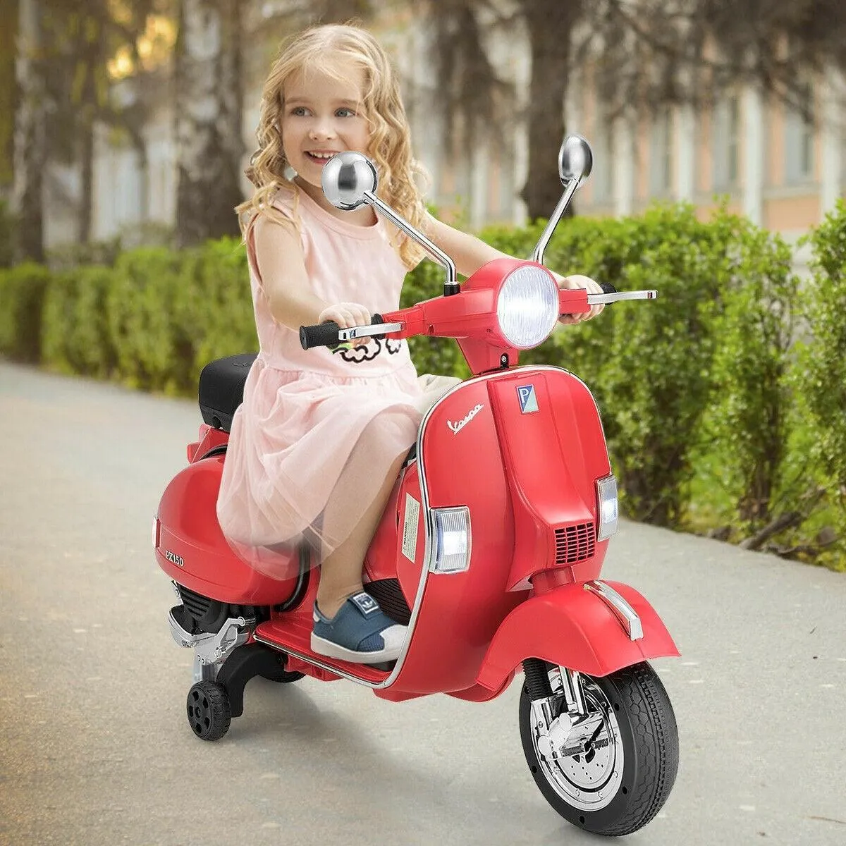 Scooter Motorcycle TY327441 with Headlight,6V Kids Ride on Vespa