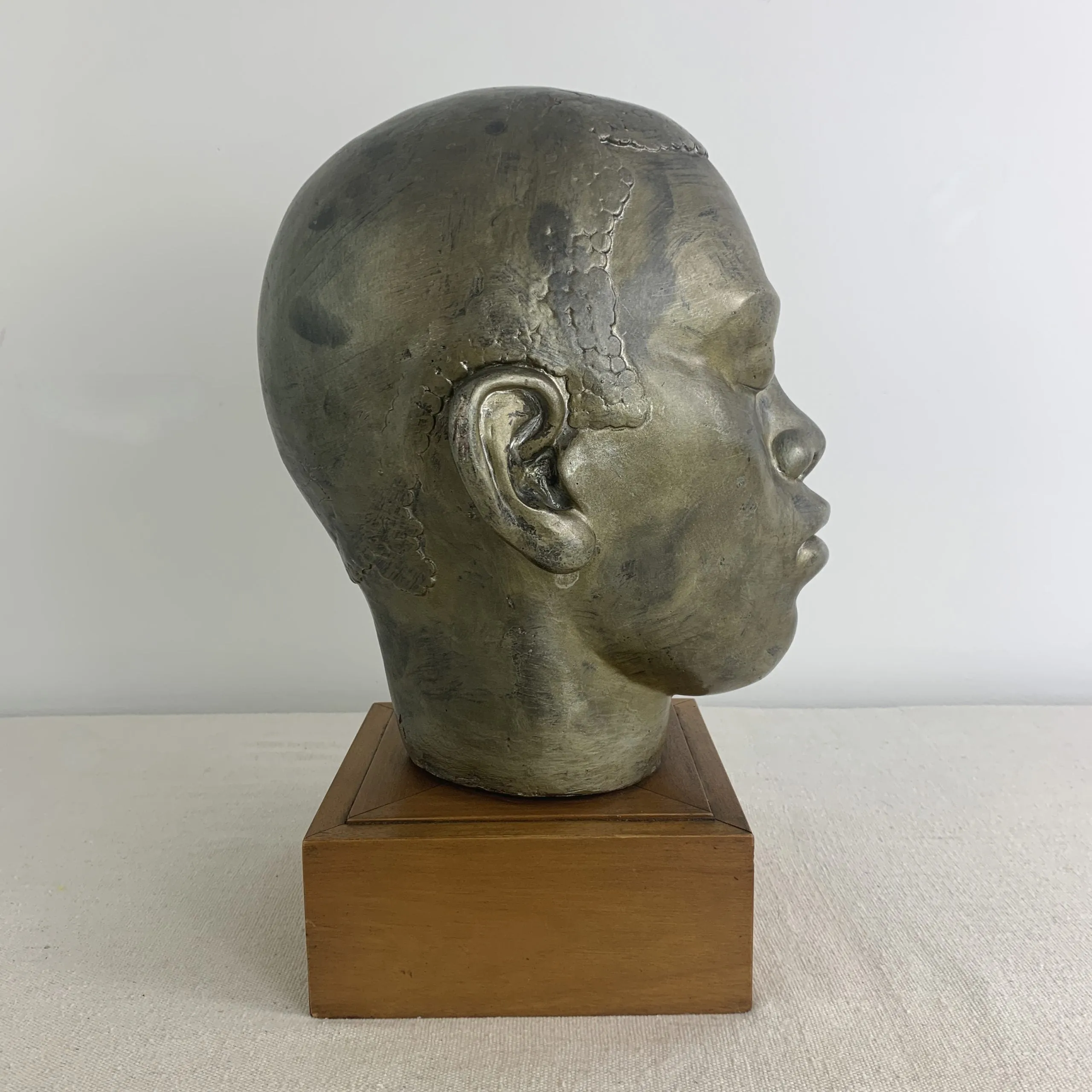 Sculpture, Male Head on Stand, “Young Nelson Mandela” Table Sculpture