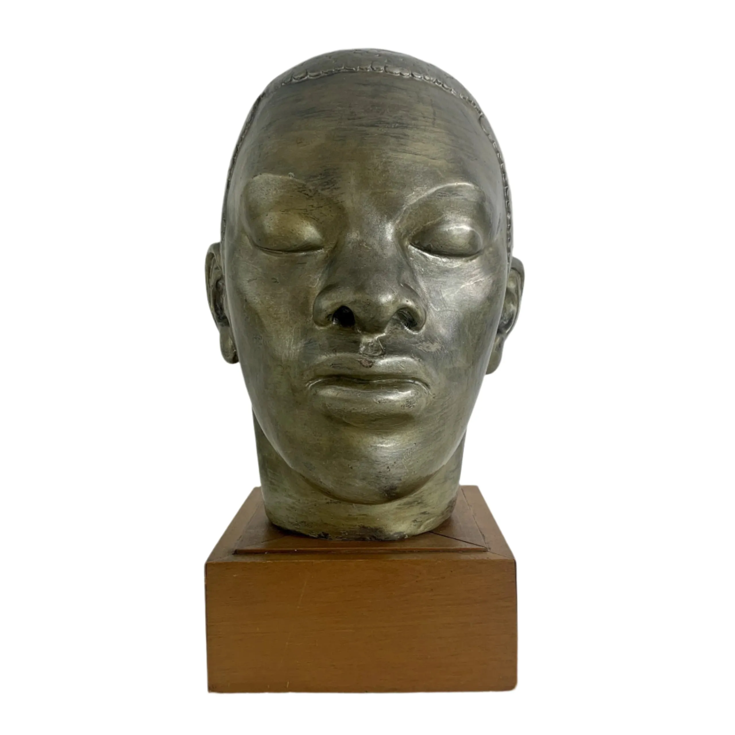 Sculpture, Male Head on Stand, “Young Nelson Mandela” Table Sculpture
