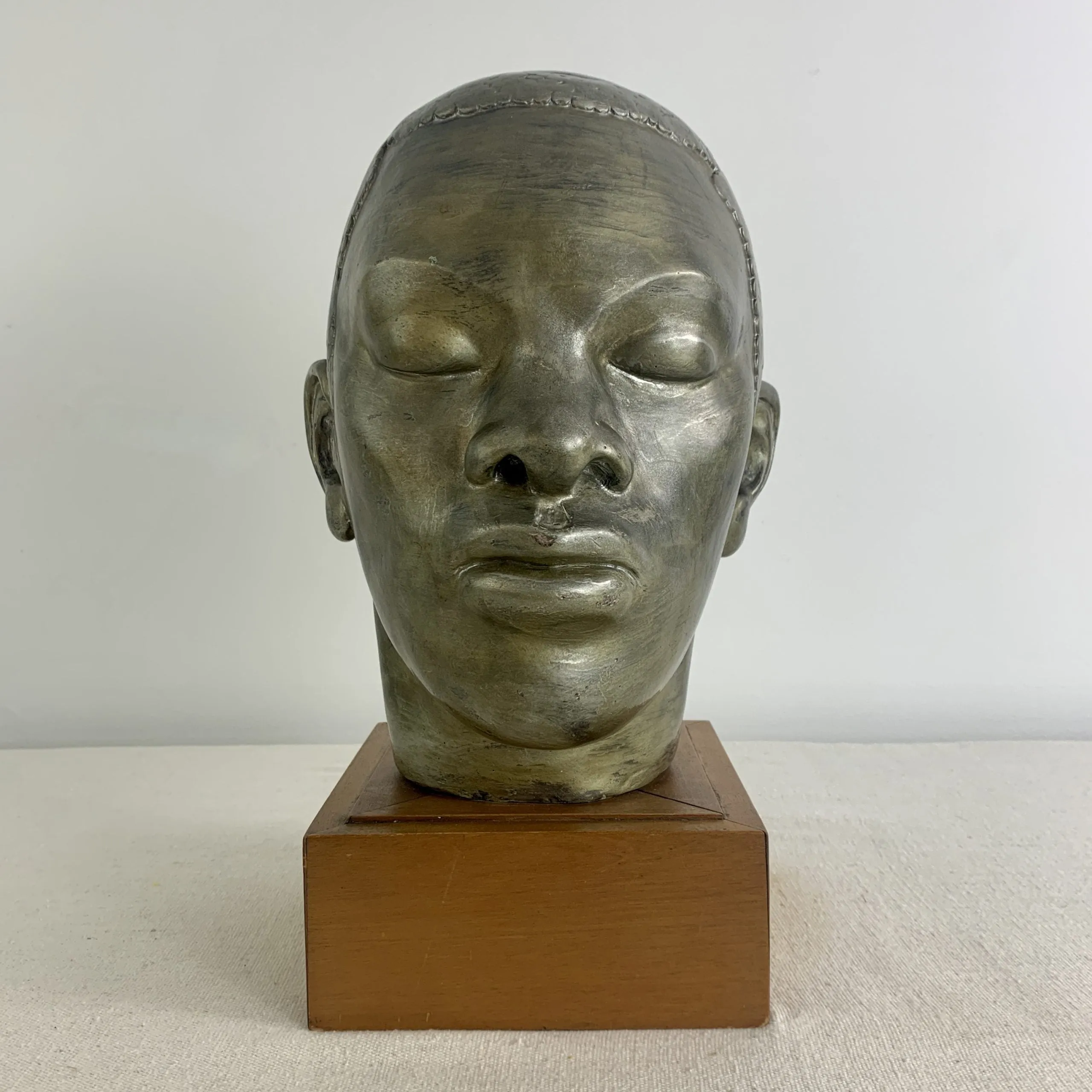 Sculpture, Male Head on Stand, “Young Nelson Mandela” Table Sculpture