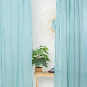 Sky Blue Premium Sheer Curtains Set