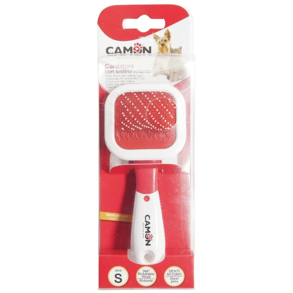 Slicker Brush With Stainless Steel Plastic Coated Pins And Rotating Head (104X62Mm) Md