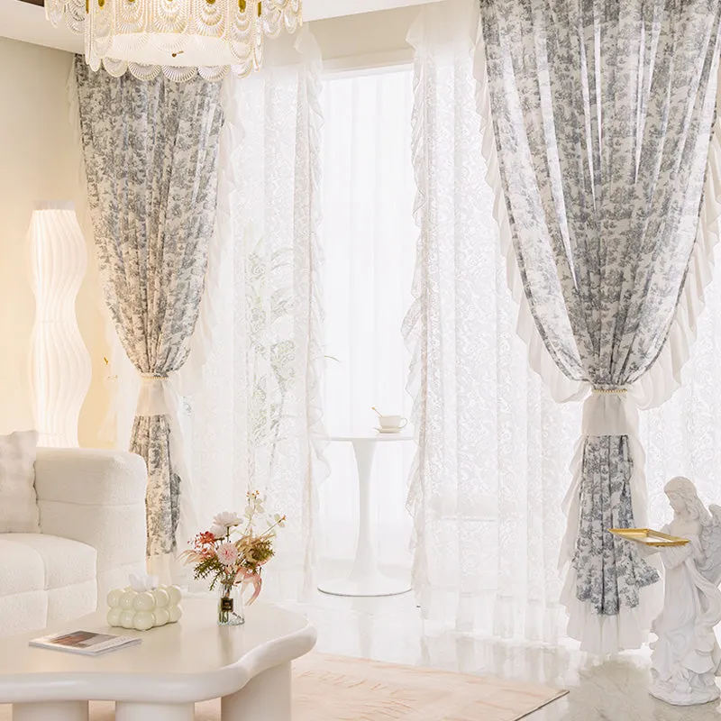 Sylvia Botanical Light Filtering Custom Curtain