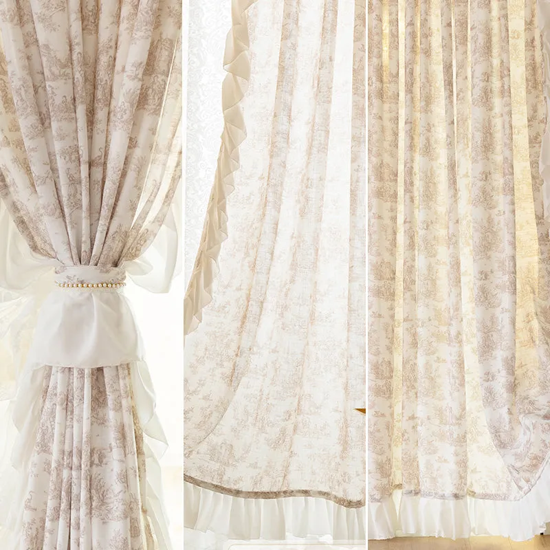 Sylvia Botanical Light Filtering Custom Curtain