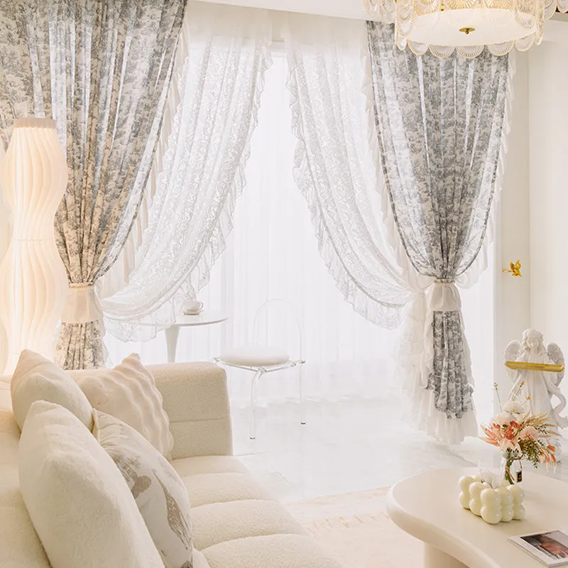 Sylvia Botanical Light Filtering Custom Curtain