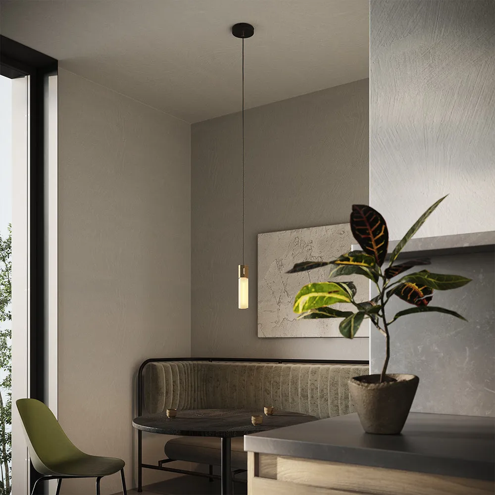 Tala Basalt Single Pendant Brass