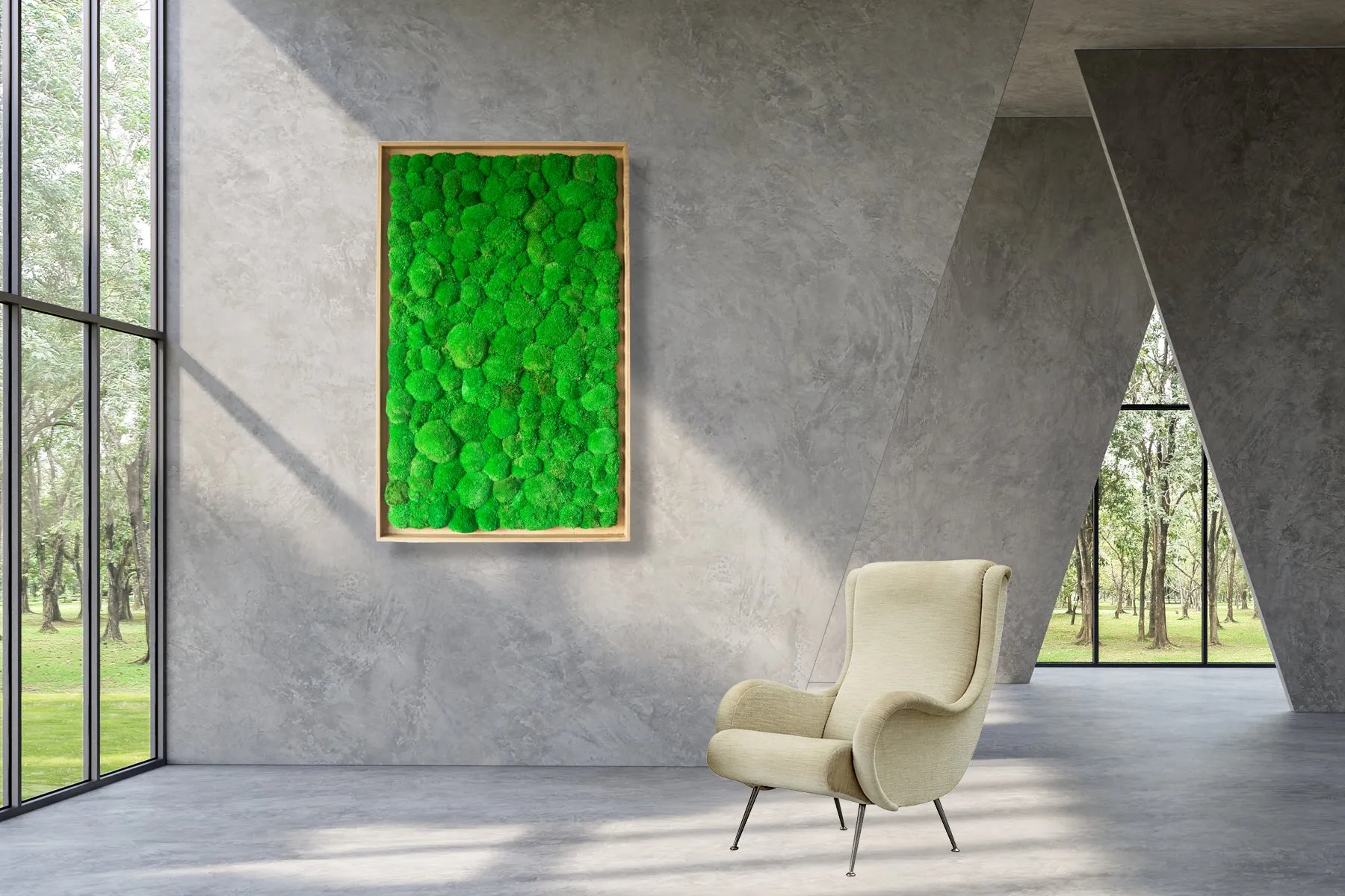 Textured Plant Framed Moss Wall Art