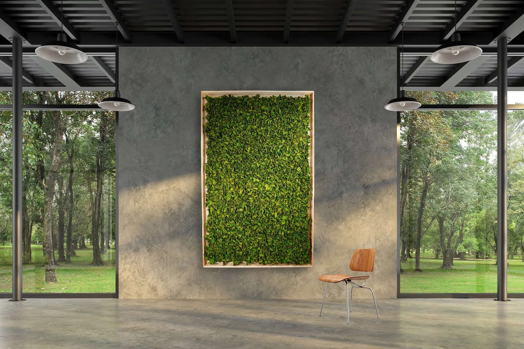 Textured Plant Framed Moss Wall Art