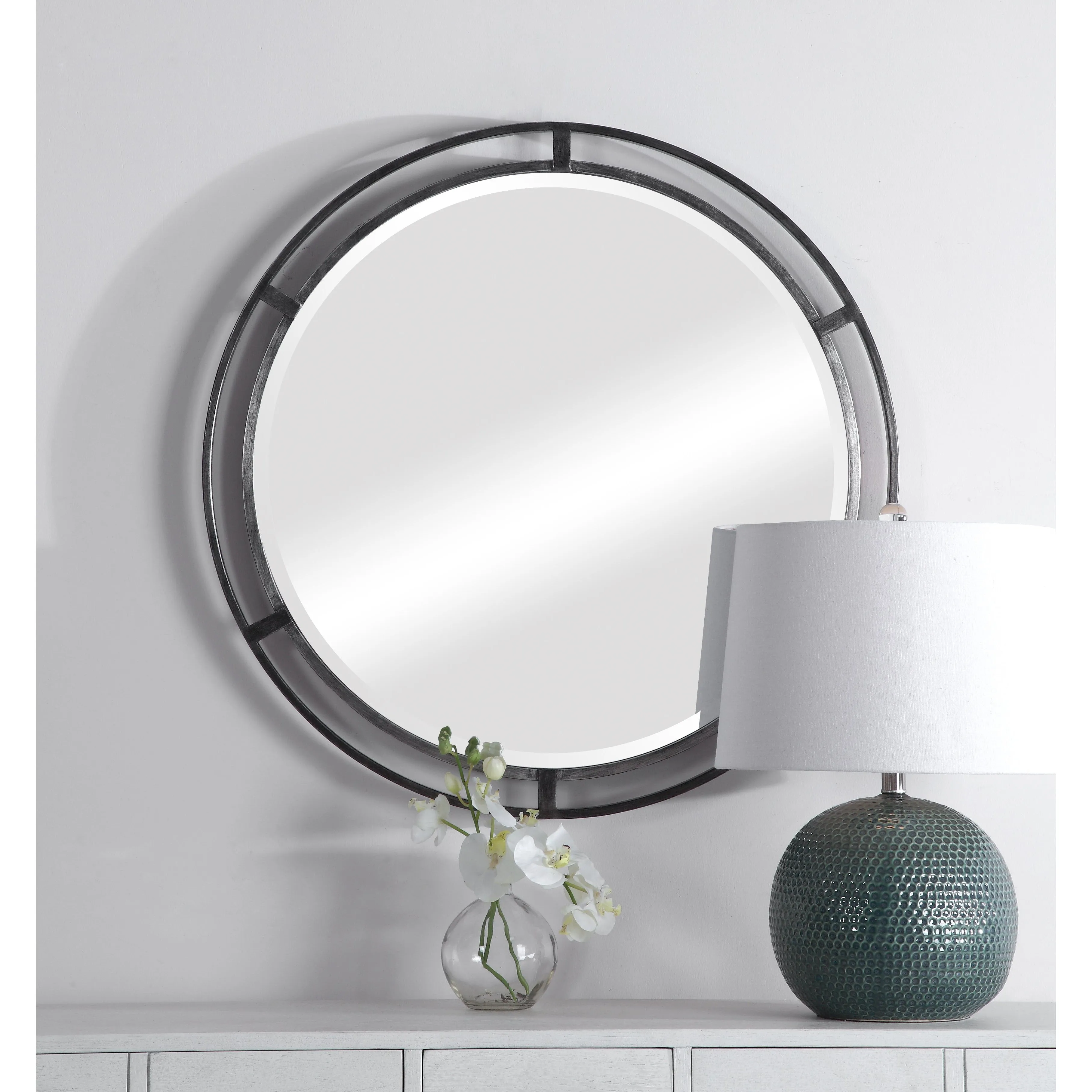 The Chesapeake Round Framed Bathroom Vanity Mirror