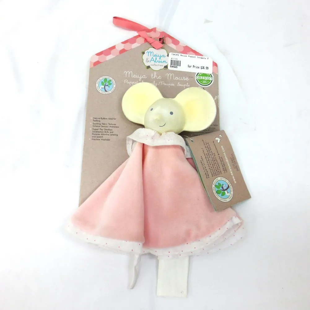 Tikiri Puppet Snuggly with Organic Natural Rubber Head - Meiya the Mouse (59565GP) (Open Box)