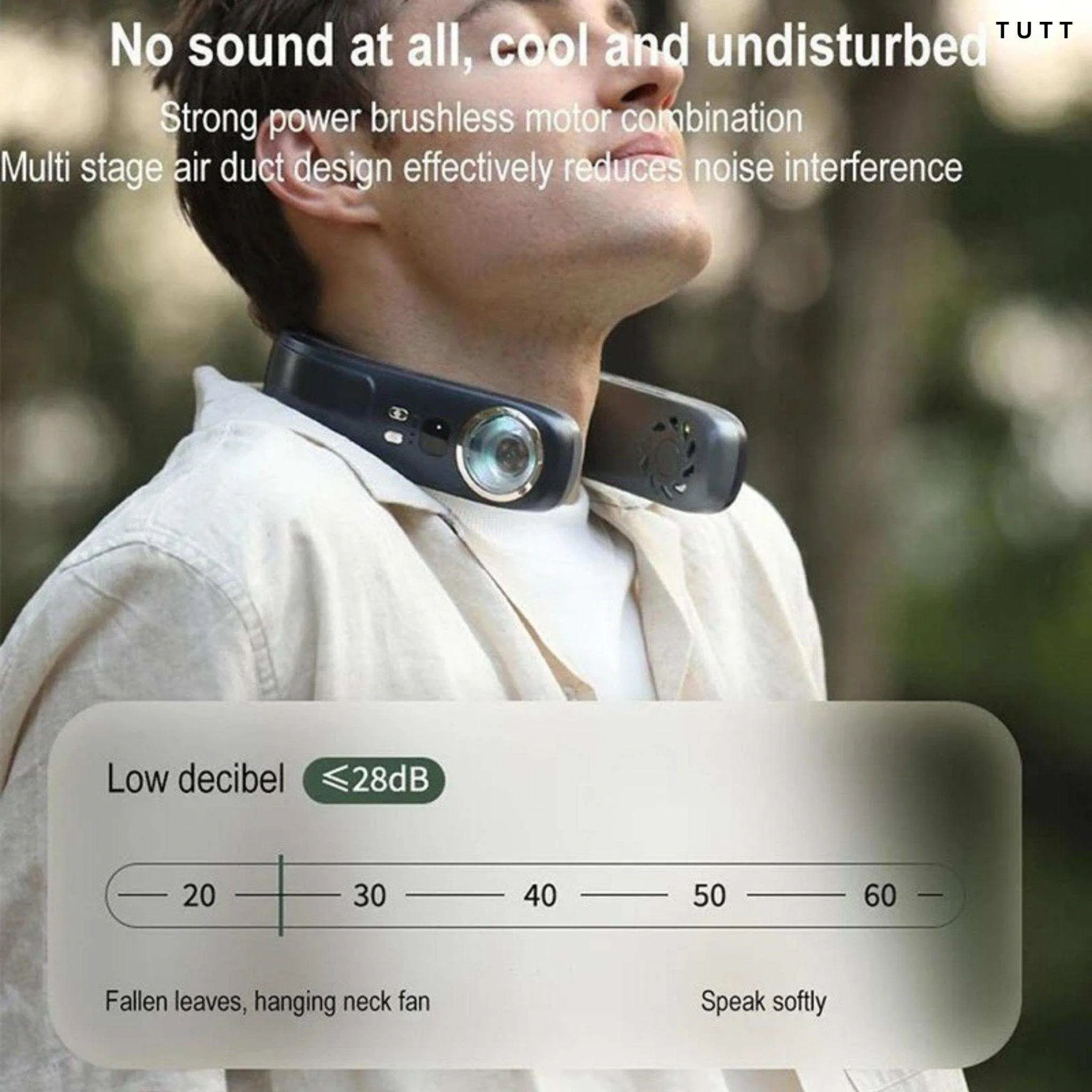 TUTT Portable Neck Cooling Neck Blade-less | Back Neck Cooling Plate- Refrigeration Mode | Rechargeable 4000mAh Battery | Ambient Light | USB Mini Air Conditioner | White