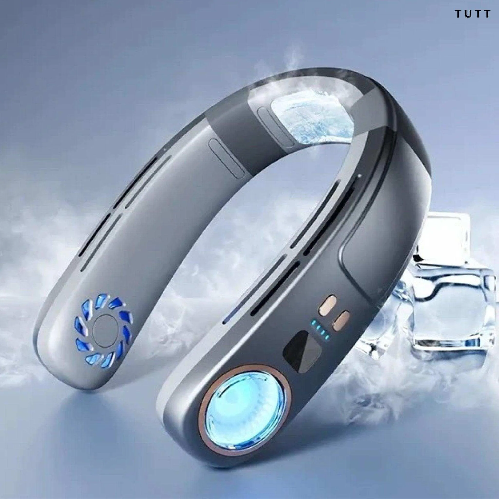 TUTT Portable Neck Cooling Neck Blade-less | Back Neck Cooling Plate- Refrigeration Mode | Rechargeable 4000mAh Battery | Ambient Light | USB Mini Air Conditioner | White
