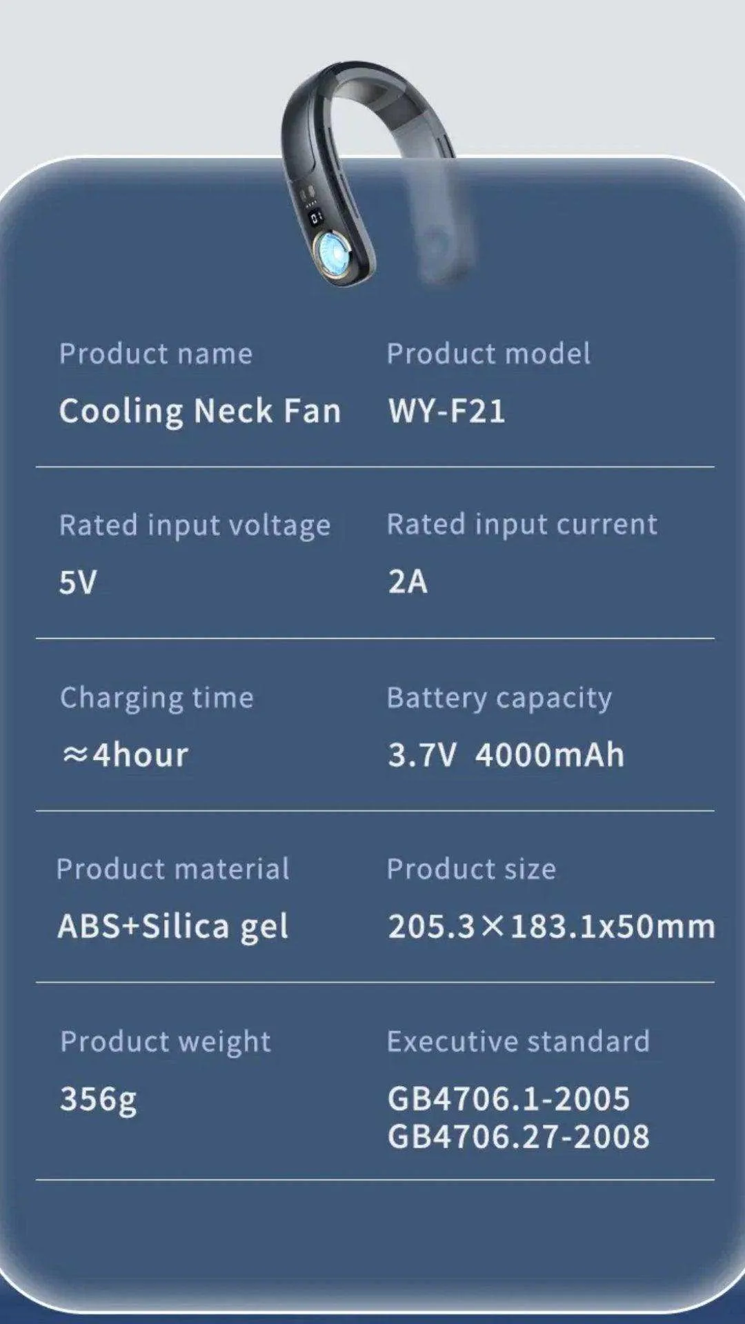 TUTT Portable Neck Cooling Neck Blade-less | Back Neck Cooling Plate- Refrigeration Mode | Rechargeable 4000mAh Battery | Ambient Light | USB Mini Air Conditioner | White