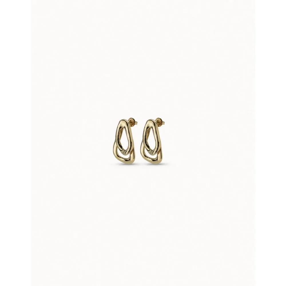 UNOde50 Connected Golden Metal Earrings