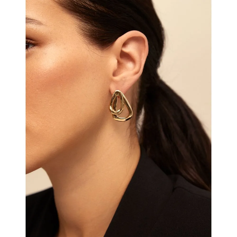 UNOde50 Connected Golden Metal Earrings