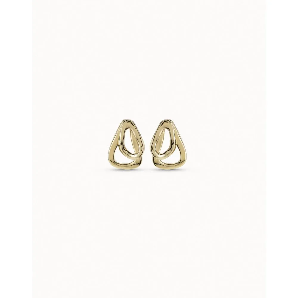 UNOde50 Connected Golden Metal Earrings