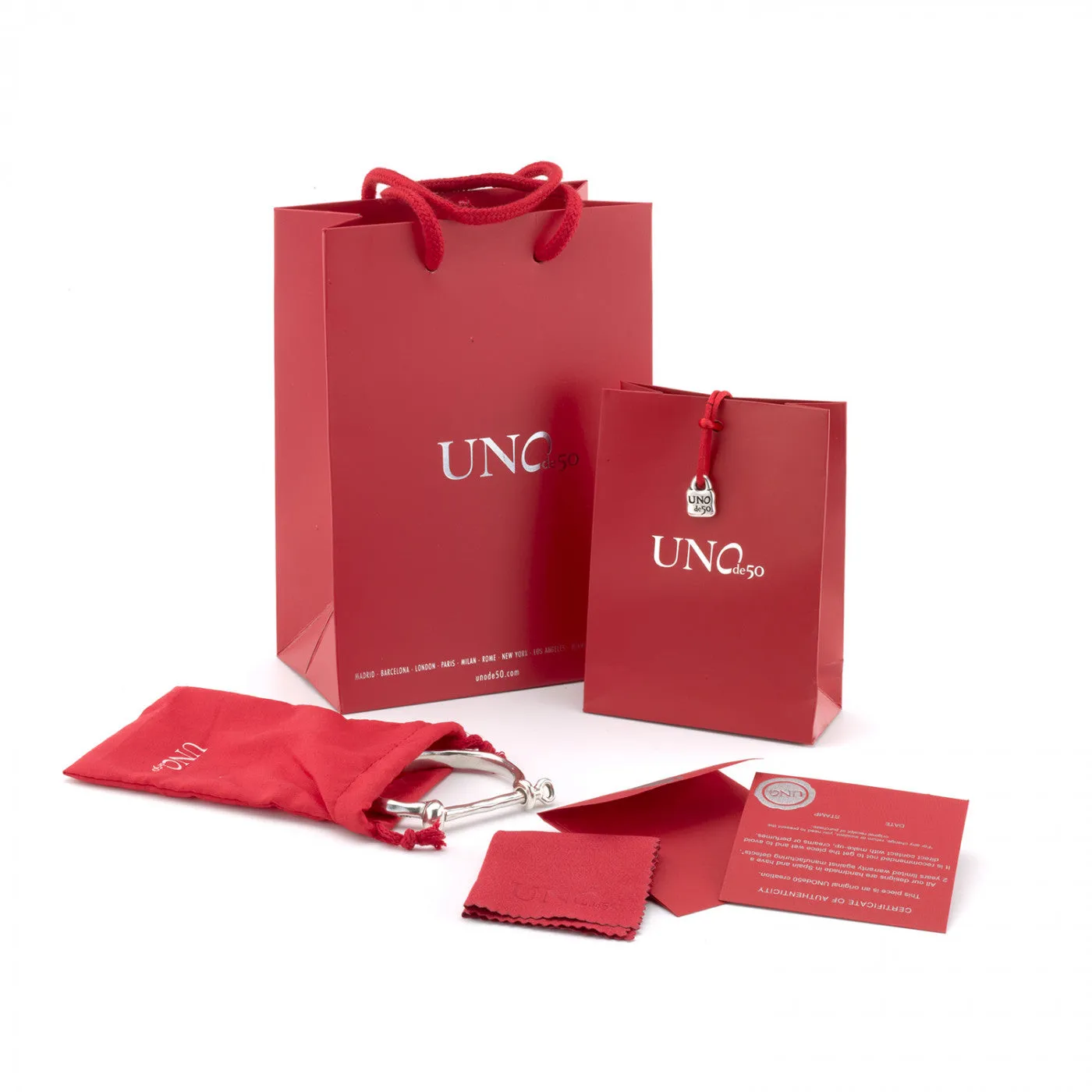UNOde50 Connected Golden Metal Earrings