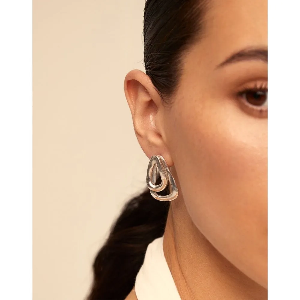 UNOde50 Connected Silver Metal Earrings