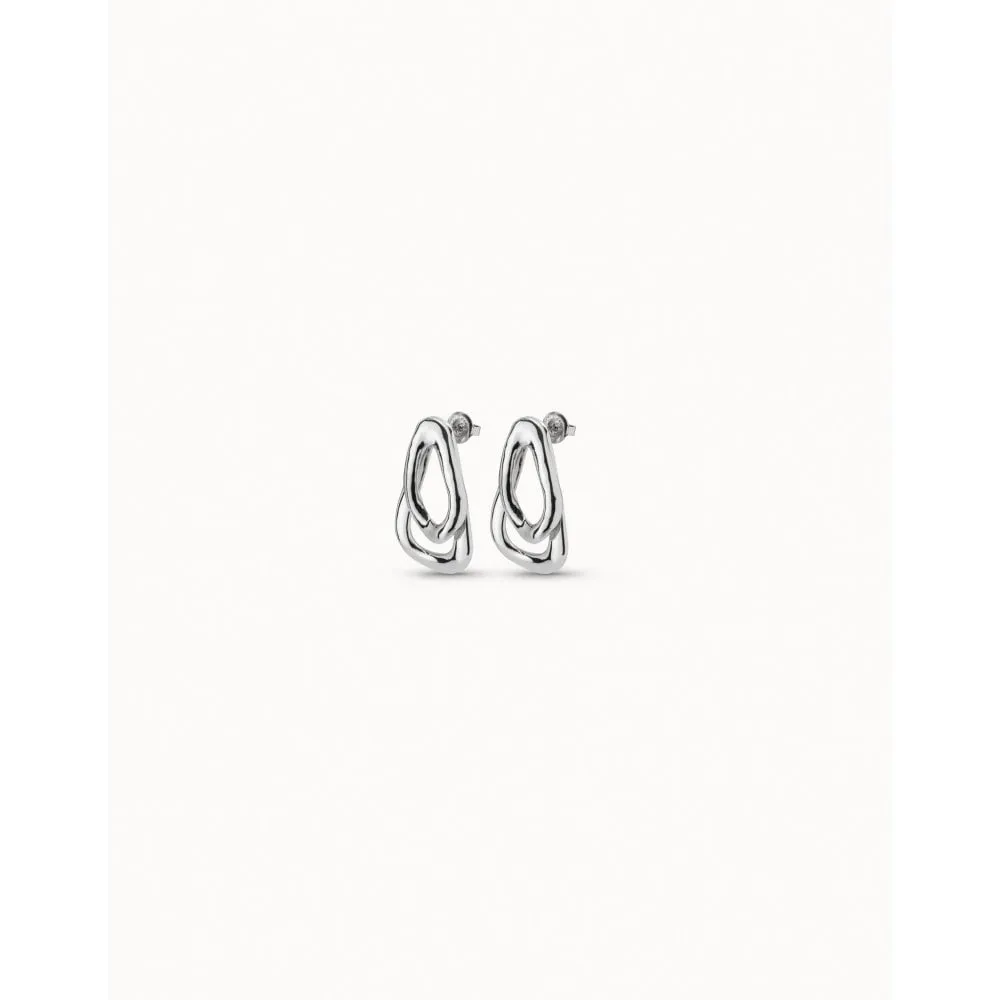 UNOde50 Connected Silver Metal Earrings