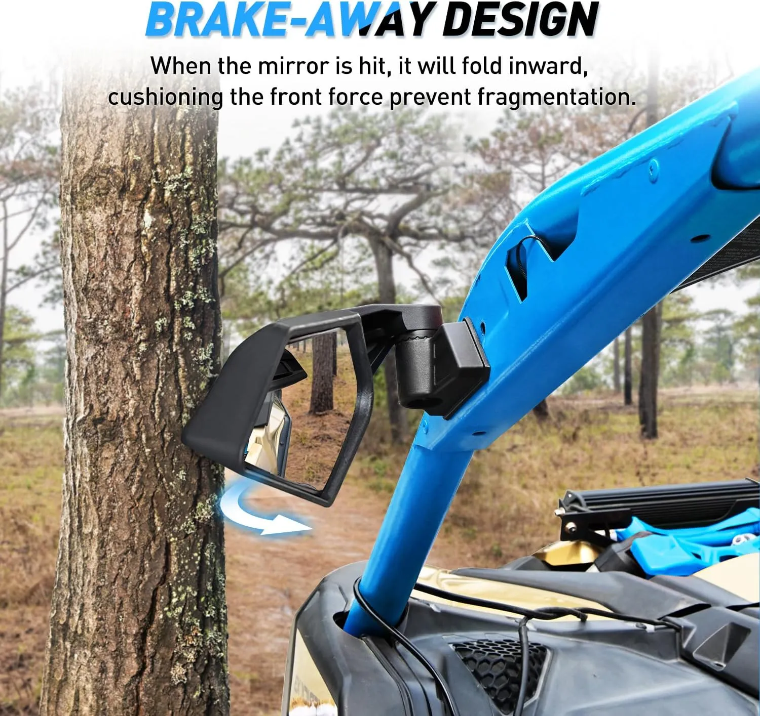 UTV Side Mirrors Universal Fit For 2017-2023 Can Am Maverick X3 & X3 Max X RS/DS/MR/Turbo/R/RR