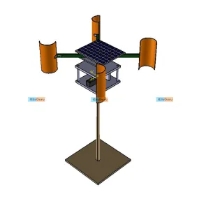 Vertical axis wind turbine dual mode (Solar and wind)
