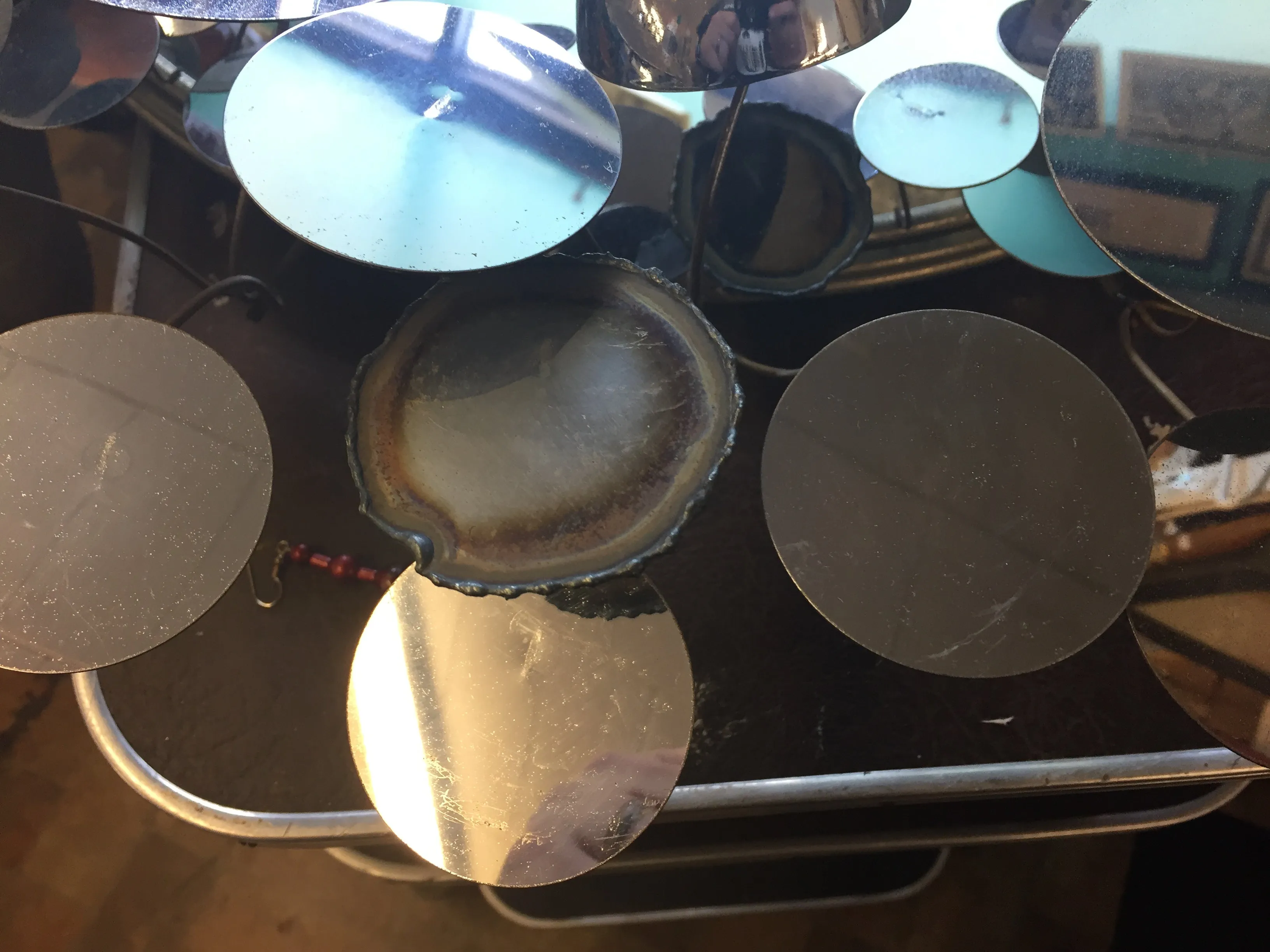 Vintage 1975 C. Jere Chrome Raindrops Mirror Mid Century Modern MCM