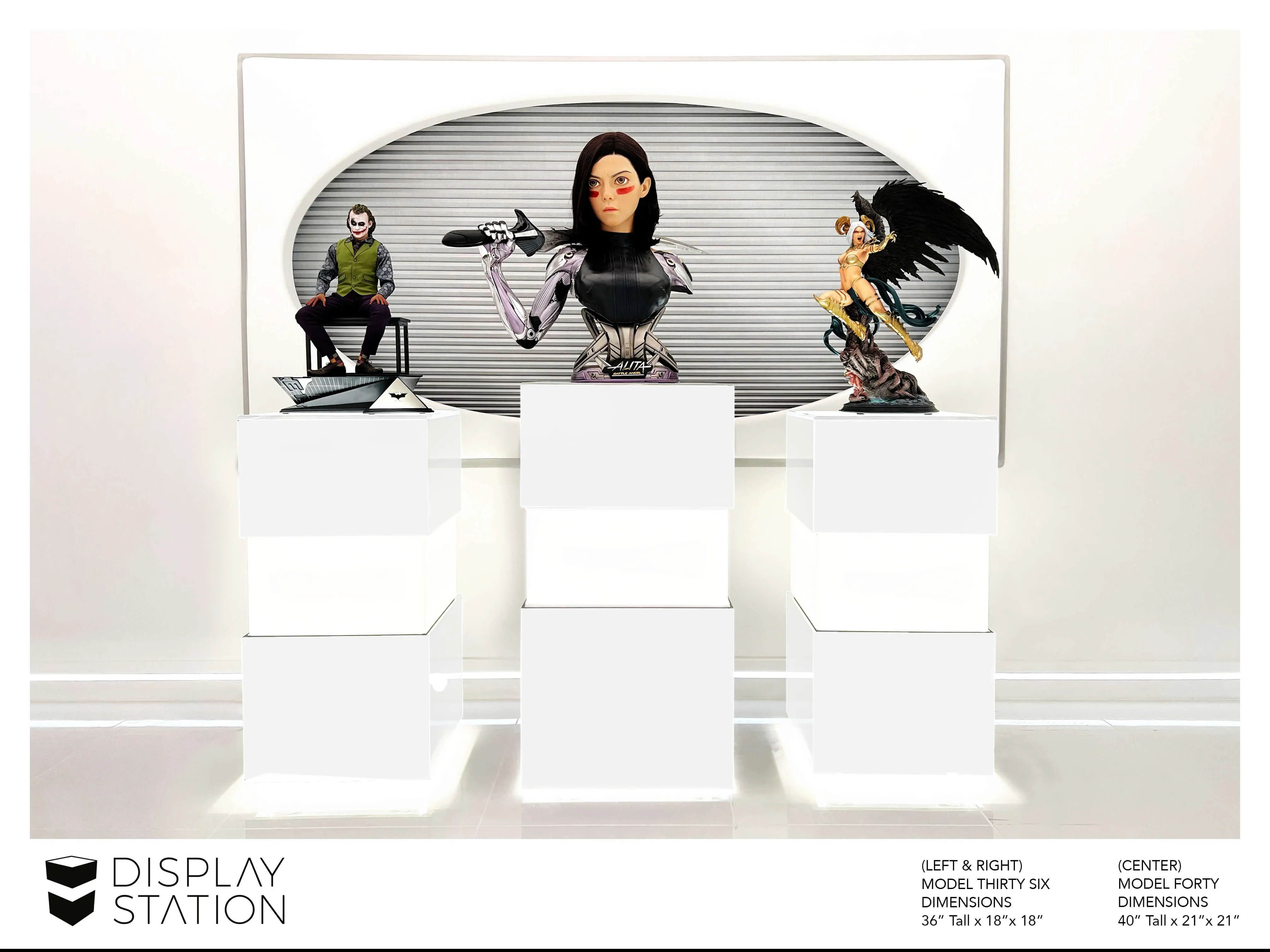White Light-Up Pedestal By DisplayStation