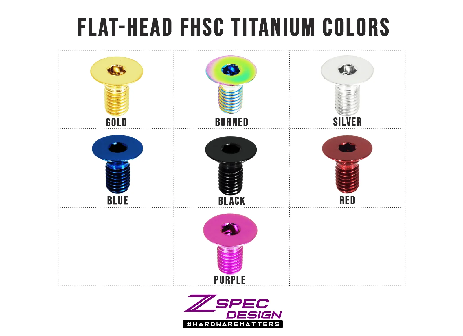ZSPEC M4-0.7x12mm (FHSC) Fastener, Per-Each, Titanium