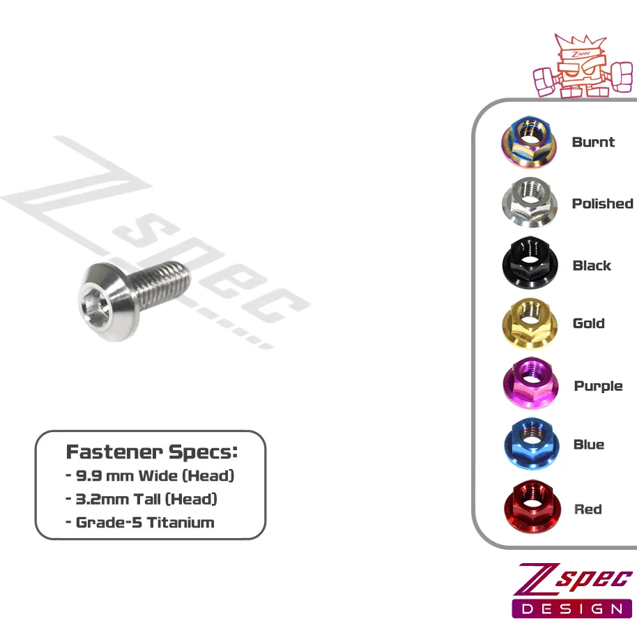 ZSPEC M5-0.8x12mm Dress Up Bolt® Fastener, Angled Head, Titanium Grade-5, Per Each