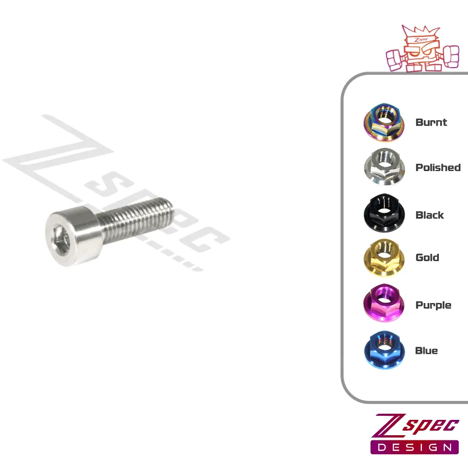 ZSPEC M5-0.8x16mm SHSC Fastener/Bolt, Socket Cap, Titanium Grade-5, Per Each
