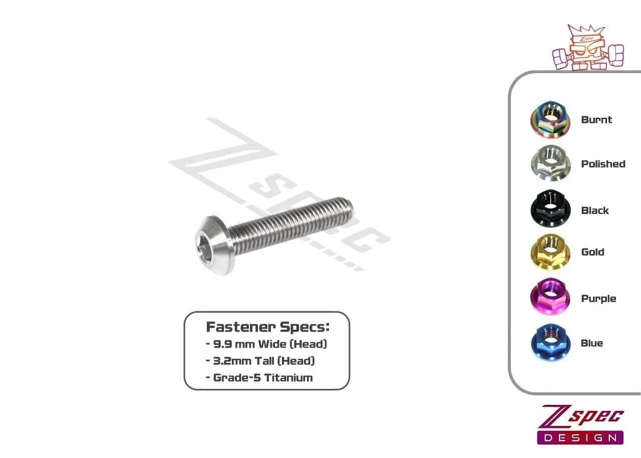 ZSPEC M5-0.8x25mm Dress Up Bolt® Fastener, Angled Head, Titanium Grade-5, Per Each