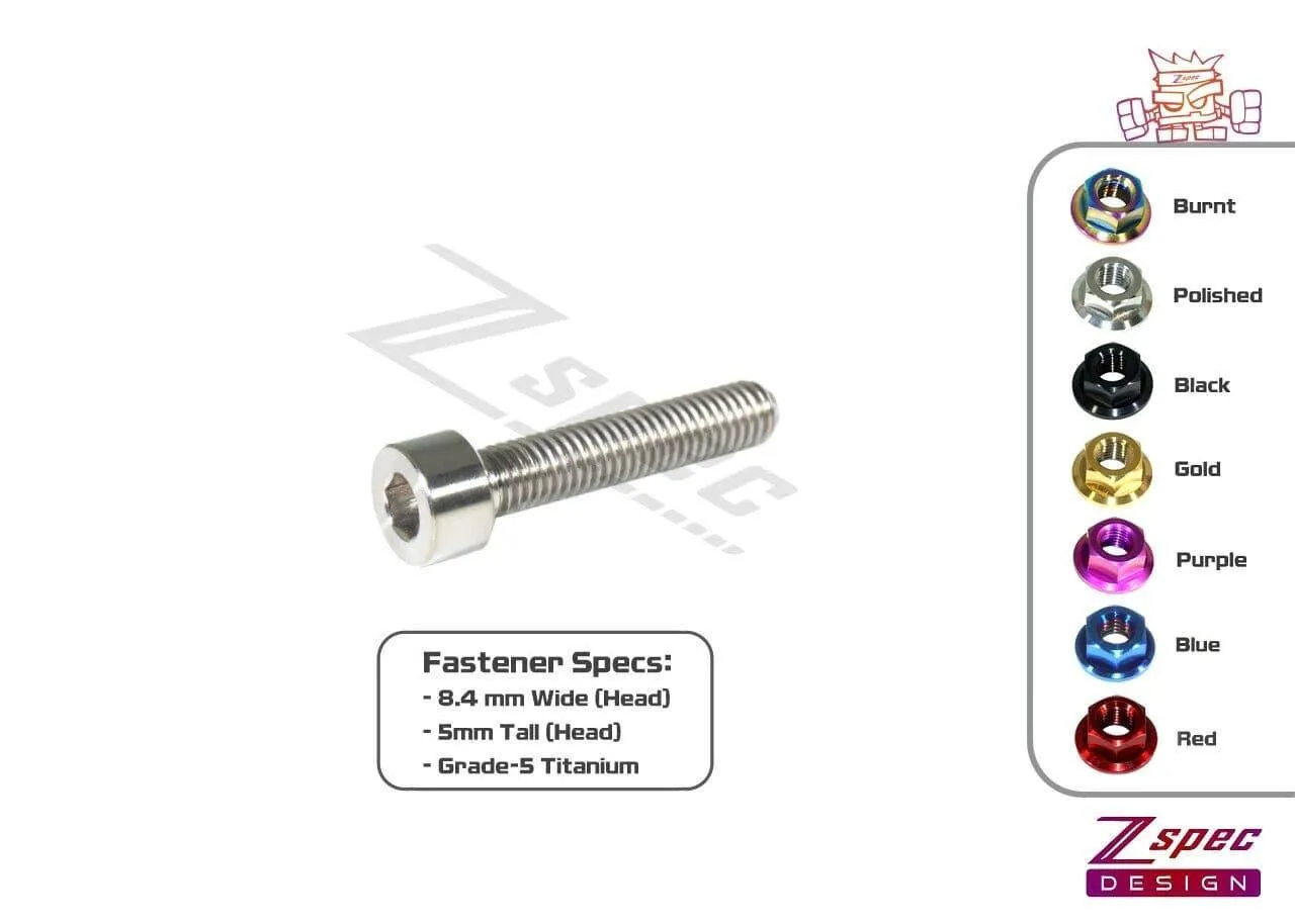 ZSPEC M5-0.8x25mm SHSC Fastener/Bolt, Socket Cap, Titanium Grade-5, Per Each