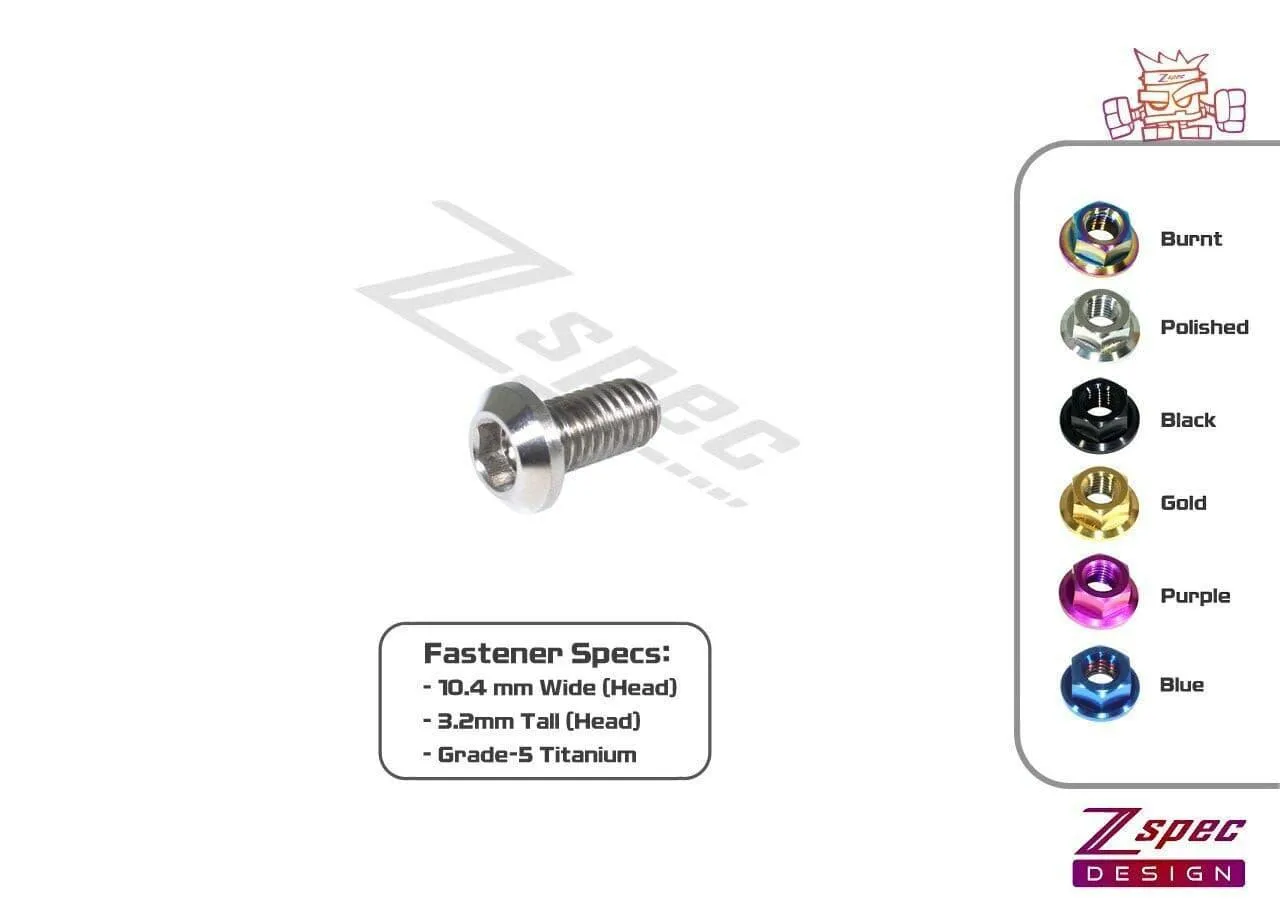 ZSPEC M6-1.0x12mm Dress Up Bolt® Fastener, Angled Head, Titanium Grade-5, Per Each