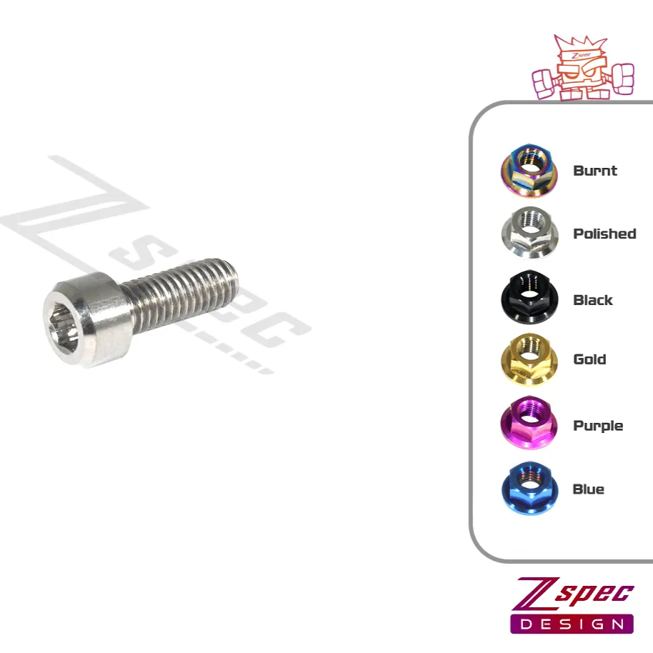 ZSPEC M6-1.0x12mm Socket-Cap SHSC Fastener/Bolt, Titanium Grade-5, Per Each
