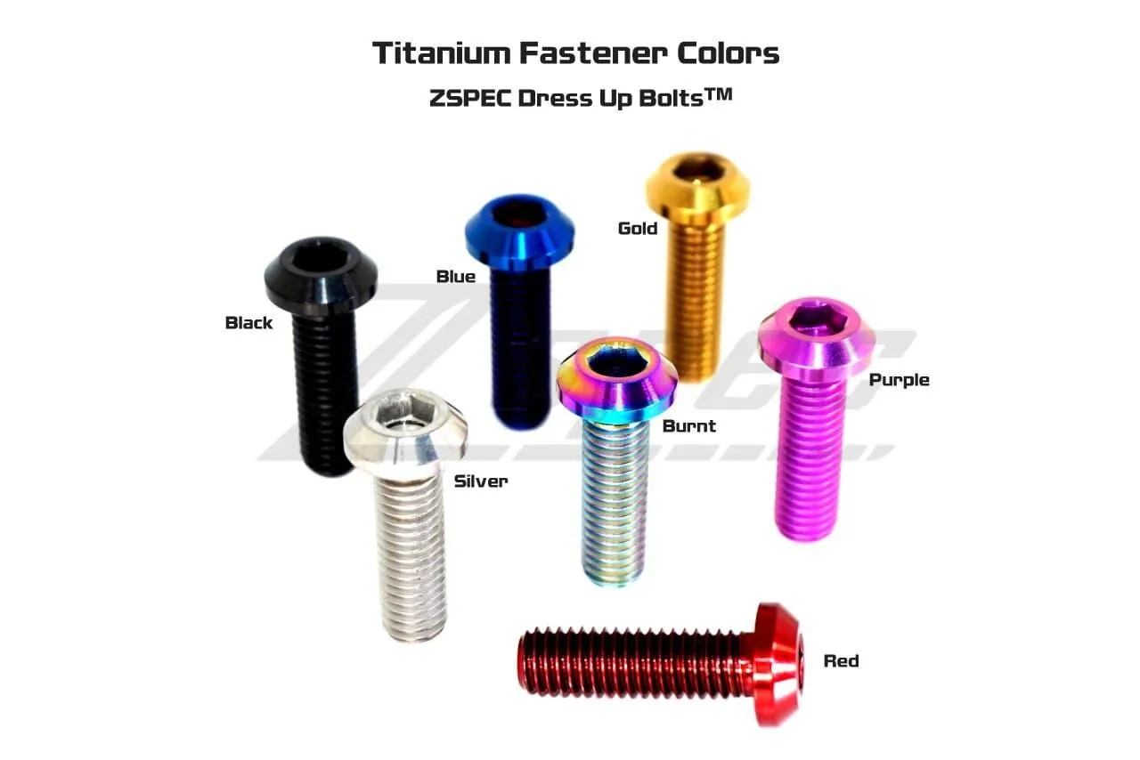 ZSPEC M6-1.0x16mm Dress Up Bolt® Fastener, Angled Head, Titanium Grade-5, Per Each
