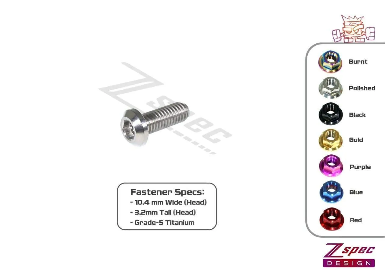 ZSPEC M6-1.0x16mm Dress Up Bolt® Fastener, Angled Head, Titanium Grade-5, Per Each